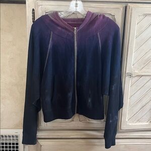 Evereve Tie Dye Hoodie Blue/Purple/Grey Size XS